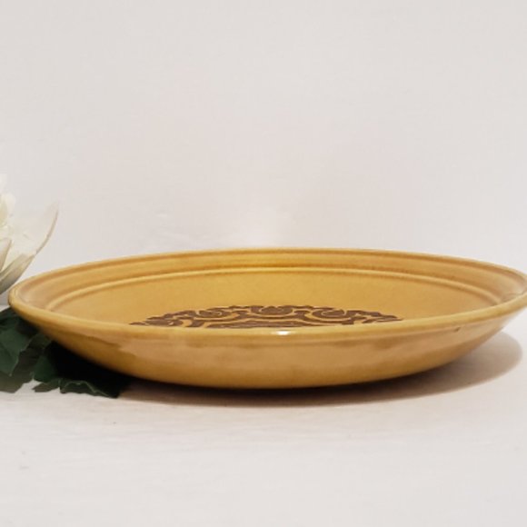 Vintage 1970's Salad Plate Mustard Brown 1970s - Picture 4 of 4